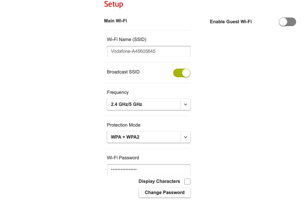 Click Change Password.
