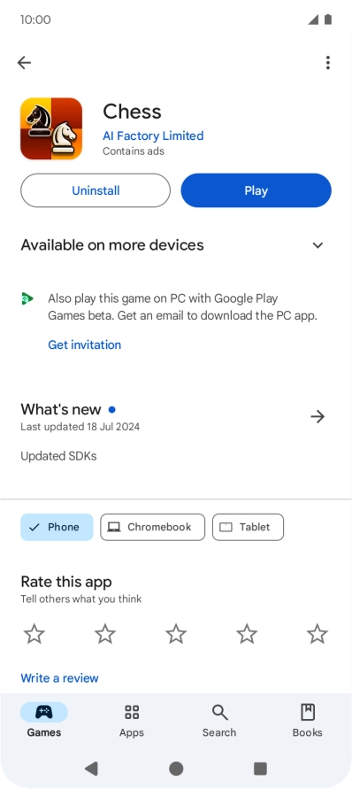 Press Uninstall.