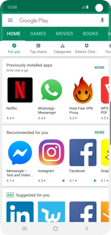 Press the search field.