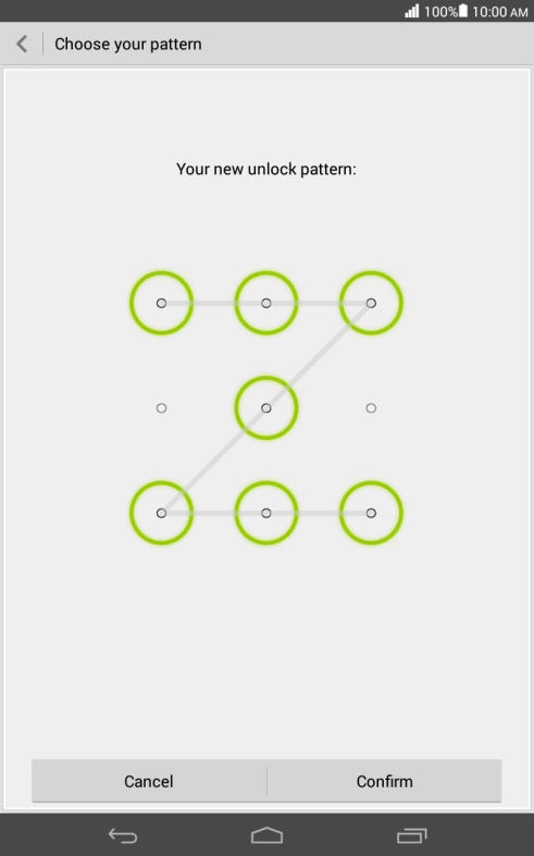 Repeat the selected lock code and press Confirm. Repeat the selected lock code and press Confirm.