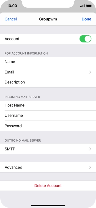 Press SMTP.