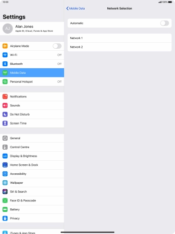 If you turn off the function, press the required network.
