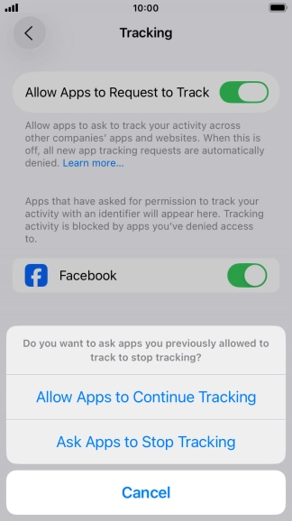 If you turn off the function, press the required setting.