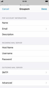 Press SMTP.