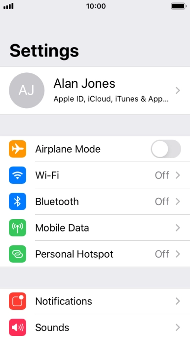 Press Mobile Data.