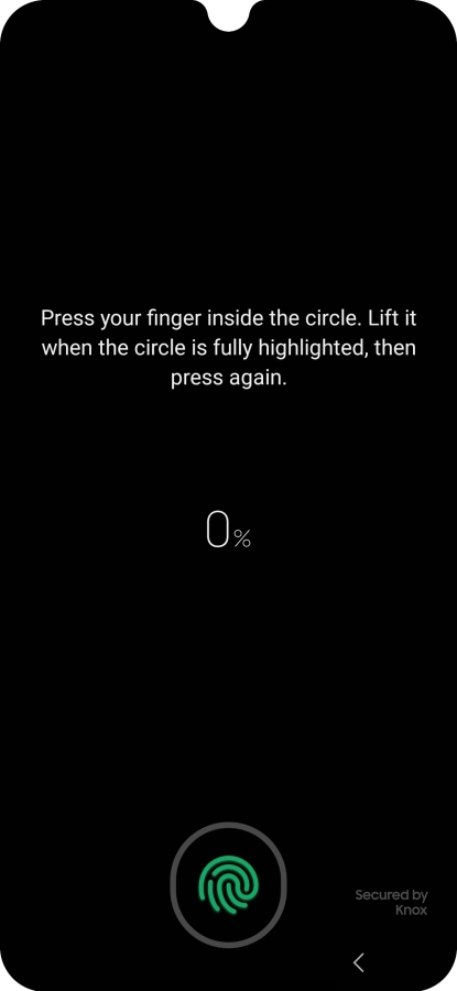 Follow the instructions on the screen to create the phone lock code using your fingerprint.