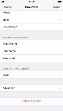 Press SMTP.