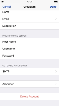 Press SMTP.