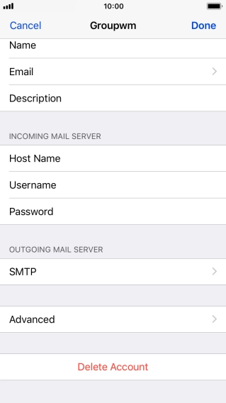 Press SMTP.