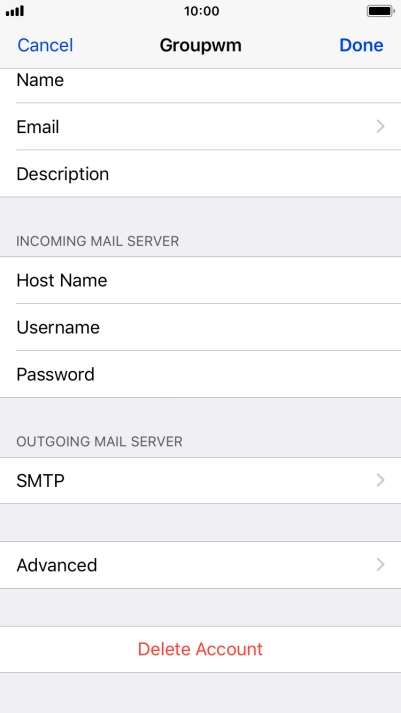 Press SMTP.