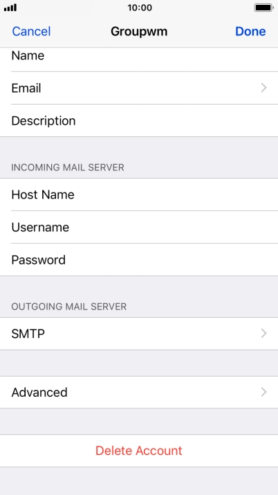 Press SMTP.