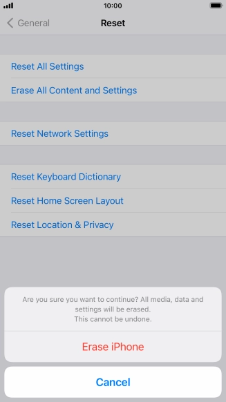 Press Erase iPhone.