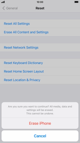 Press Erase iPhone.