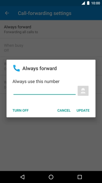 Press TURN OFF. Press TURN OFF.