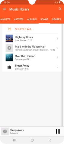 Press the song title at the bottom of the screen. Press the song title at the bottom of the screen.