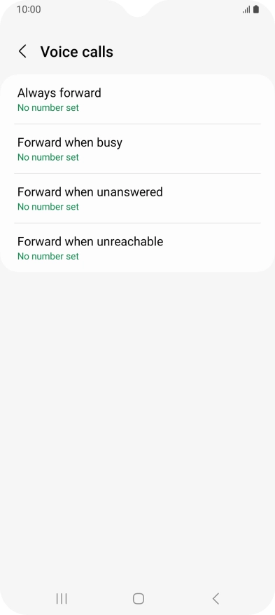 Press the required divert type.