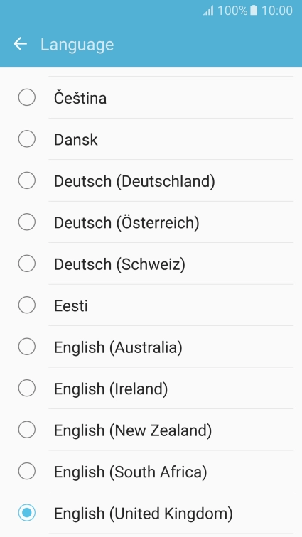 Press the required language.