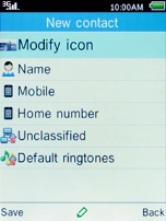 Select Name and press the Navigation key.