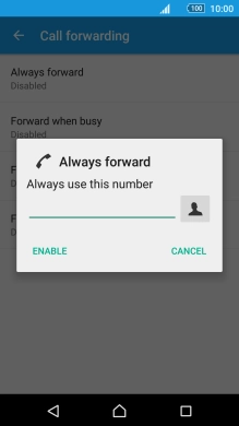 Key in +61414121121 and press ENABLE.