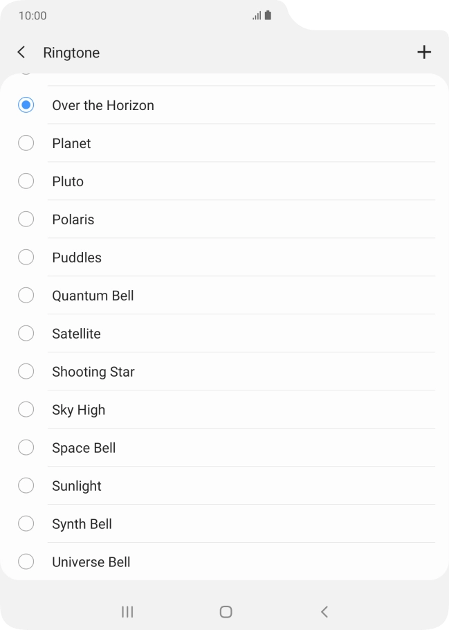 Press the add ring tone icon. Press the add ring tone icon.
