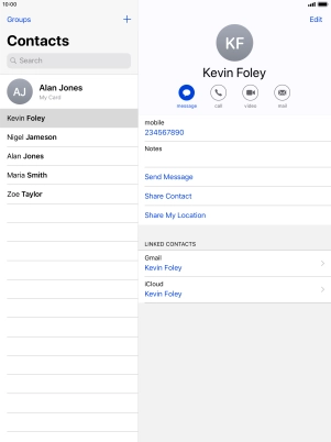 Press the new contact icon.