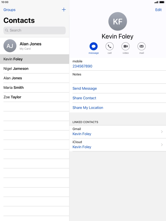 Press the new contact icon. Press the new contact icon.