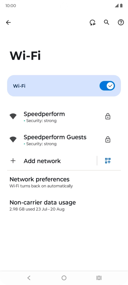 Press the required Wi-Fi network.