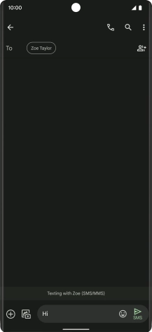 Press the send icon when you've finished your text message.