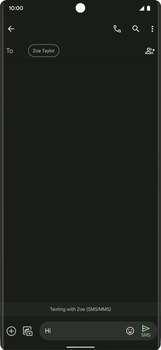 Press the send icon when you've finished your text message.
