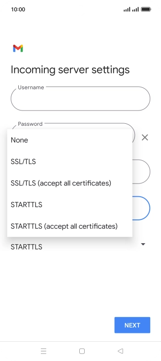 Press SSL/TLS. Press SSL/TLS.