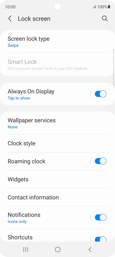Press Screen lock type. Press Screen lock type.