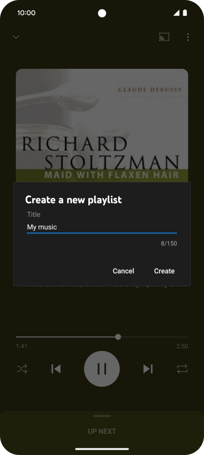 Key in a name for the playlist and press Create.