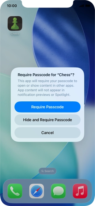 Press Require Passcode. Press Require Passcode.