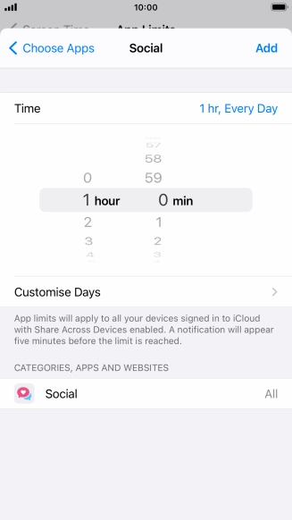 Press Customise Days.