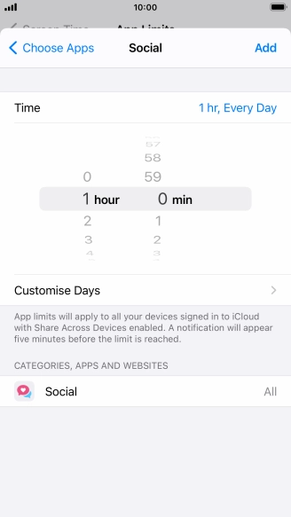 Press Customise Days.
