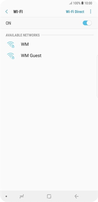 Press the required Wi-Fi network. Press the required Wi-Fi network.