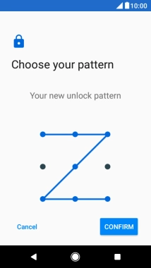 Repeat the selected phone lock code and press CONFIRM.