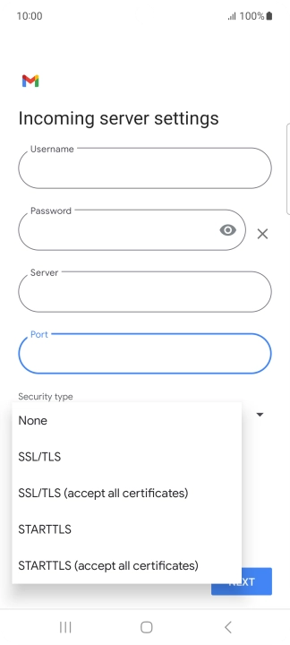 Press SSL/TLS.