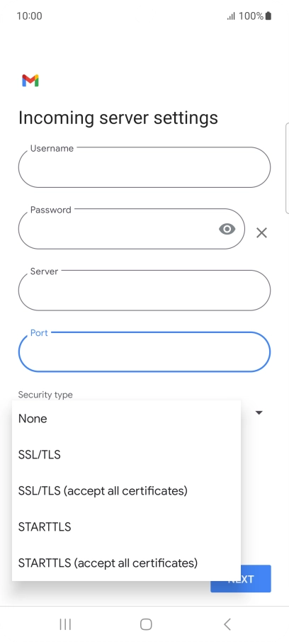 Press SSL/TLS.