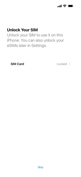 Press SIM Card.