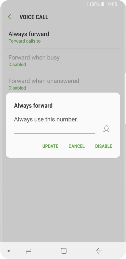 Press DISABLE.