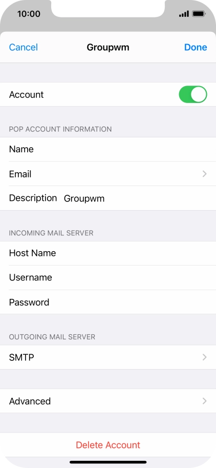 Press SMTP.
