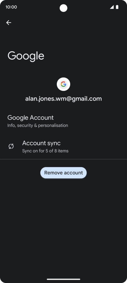 Press Account sync.