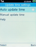 Select Auto update time and press the Left selection key.