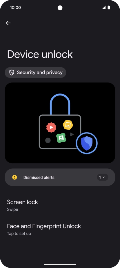Press Face and Fingerprint Unlock.