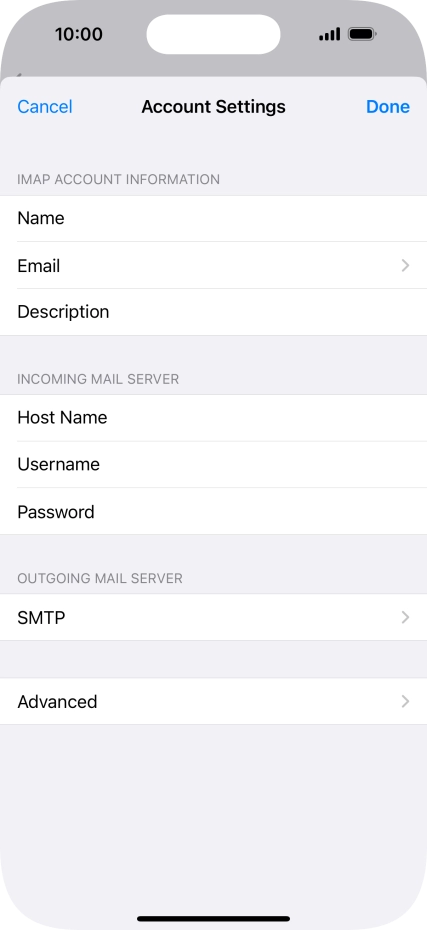 Press SMTP.