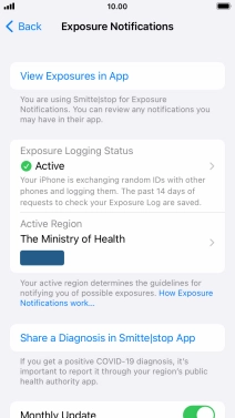 Press Exposure Logging Status.