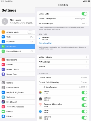 The total data usage is displayed next to Current Period.
