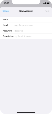 Press Email and key in your email address.