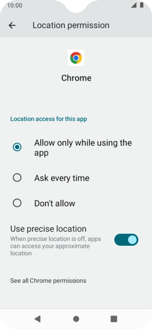Press the required setting. Press the required setting.